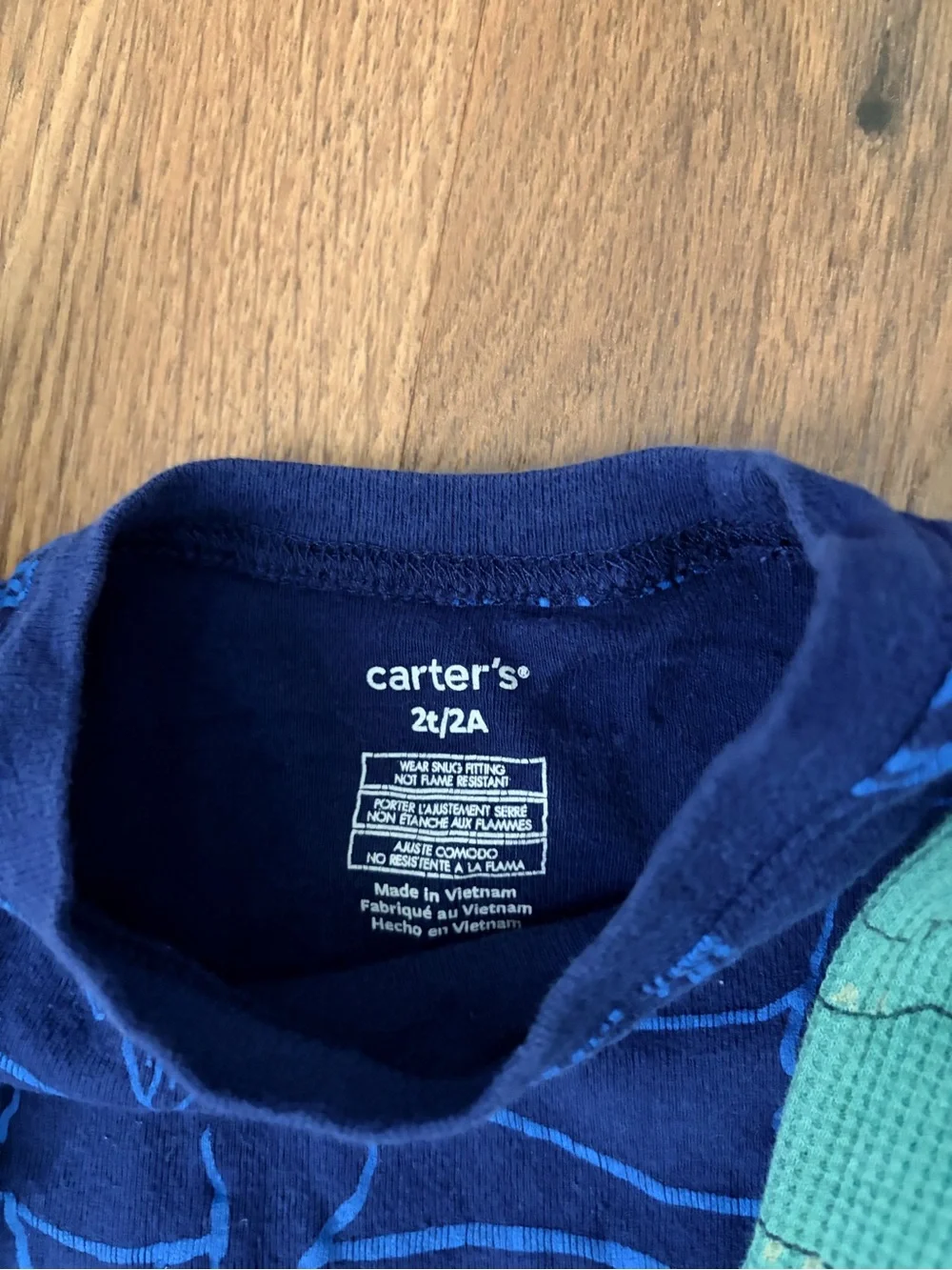 Carter's Blue and Teal Dinosaur Pajama Sets